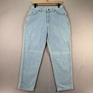 Vintage Lee Jeans Women 10 Petite Blue Lightwash Relaxed Fit Mom Comfort USA
